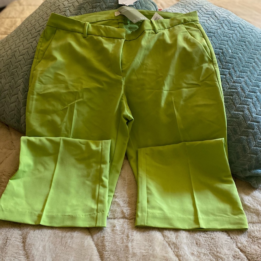 NWT- green cotton trouser, H&M, size 14